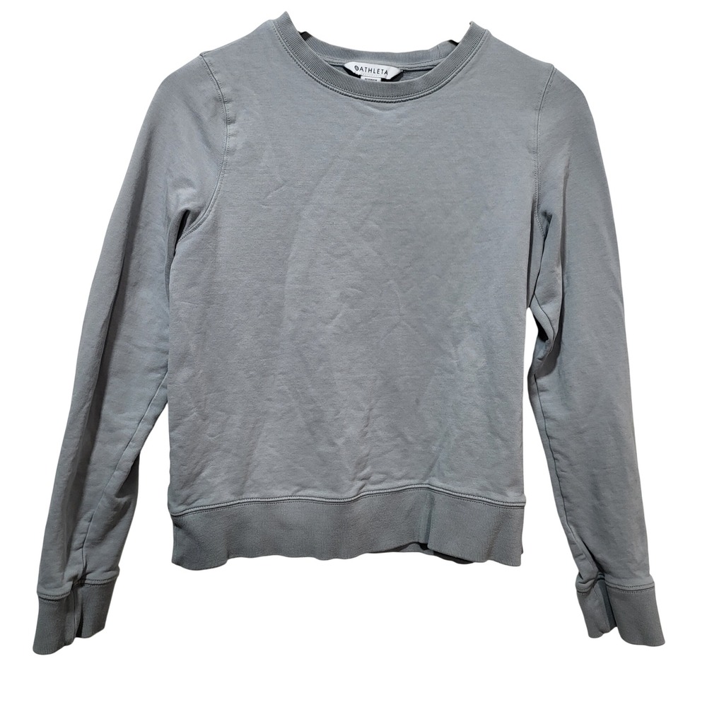 Athleta Kids Grey Crew Neck Long Sleeve Sweatshirt XS